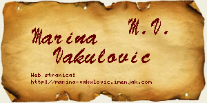 Marina Vakulović vizit kartica
